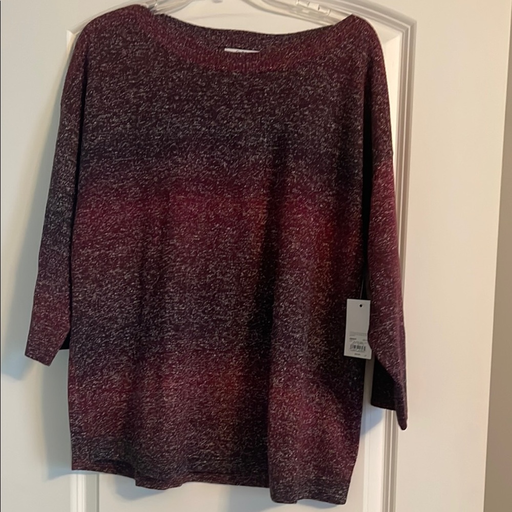 Maroon, Purple and White Knit Sweater